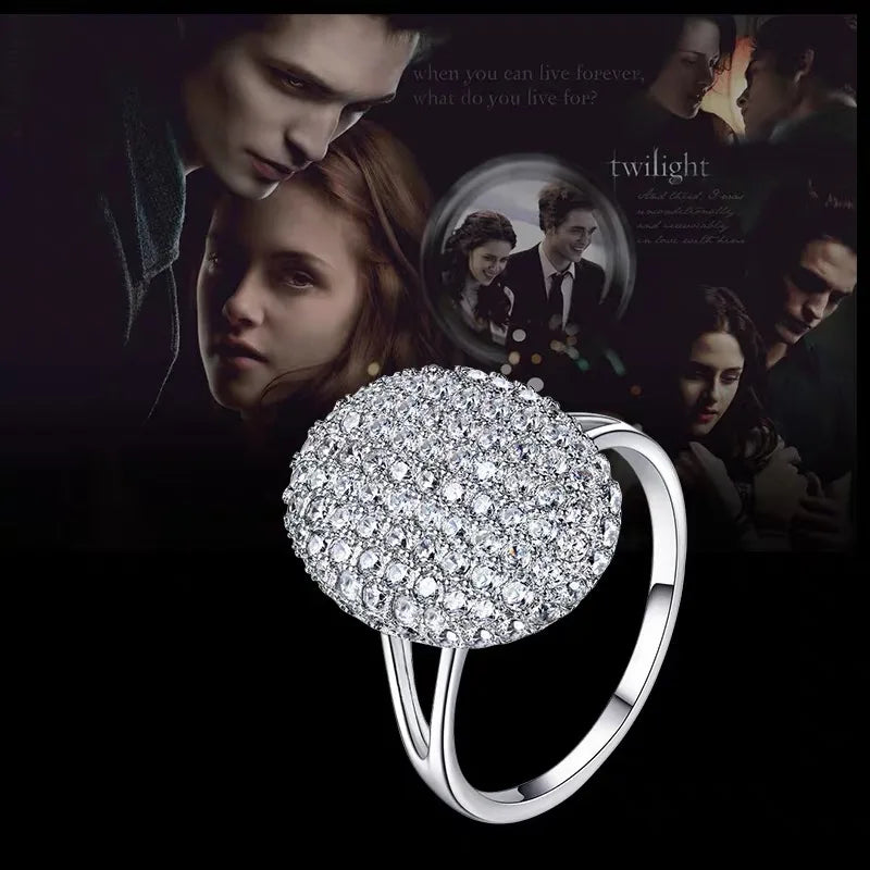Great Sale S925 Sterling Silver Set With Diamond Twilight Breaking Dawn Bella Engagement Wedding Ring Fashion Jewelry Gift