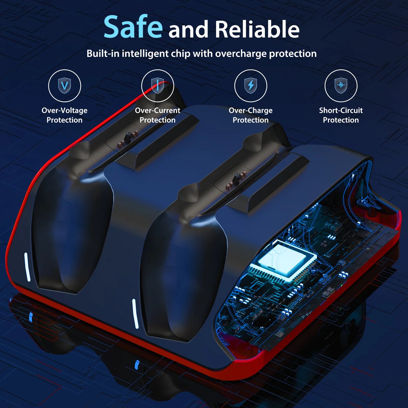 Fast Charging Dock for PS5 Controllers Dual Wireless Gamepad Charger Station PlayStation 5 Charging Stand Accessories